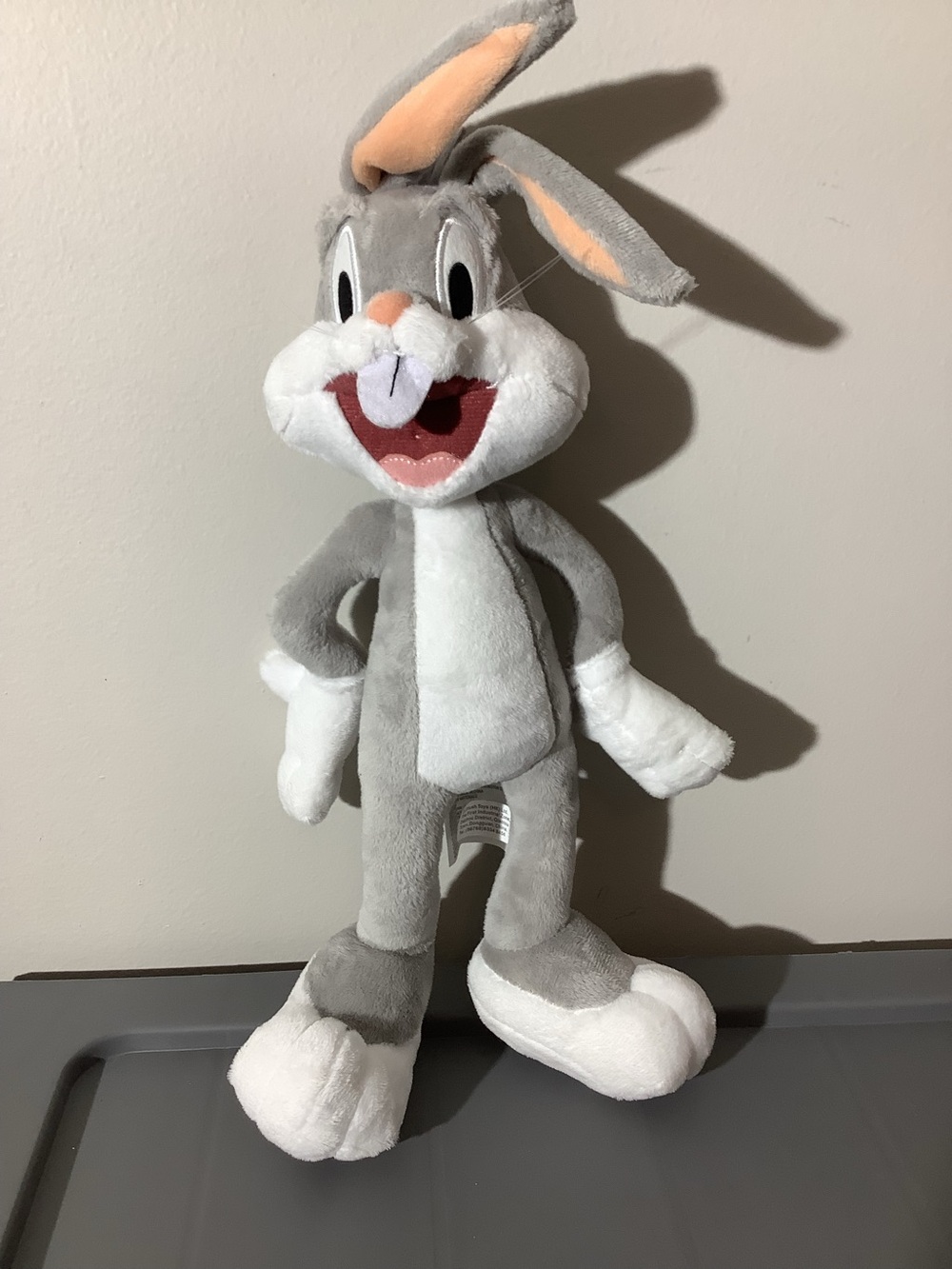 Warner Bros. Gray and White Bugs Bunny Plush with Pink Ear Accents